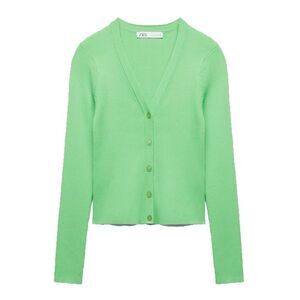 ⭕️ ZARA Top Long Sleeve Knit Green Medium